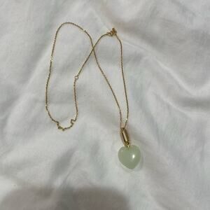 925 Gold Necklace with Heart Pendant 16-18”